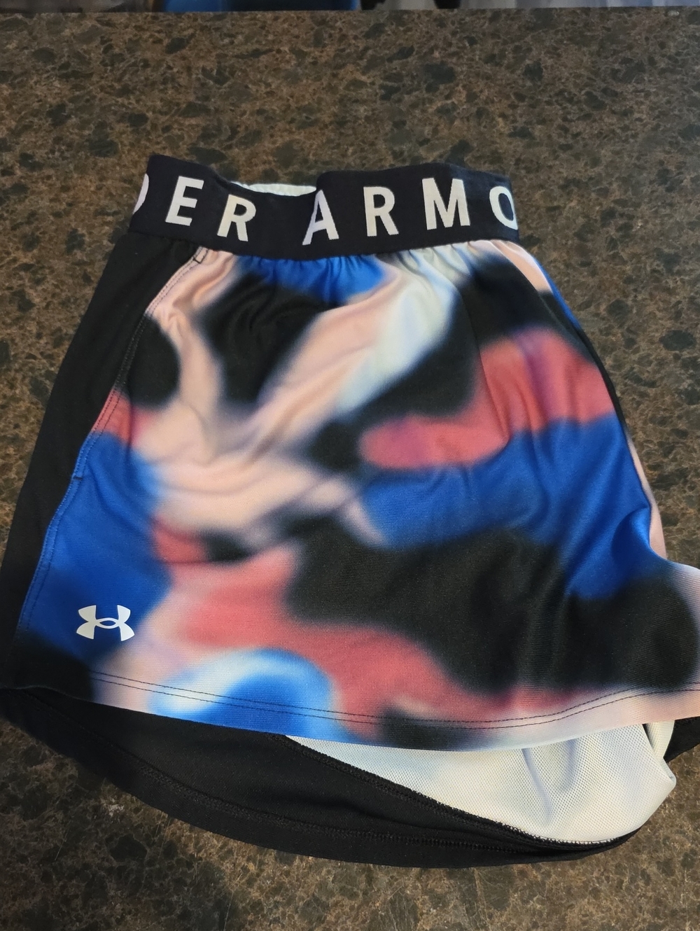 Under Armour Girls Blue Black and Pink Ombre Athletic Skort